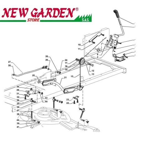 Esploso sollevamento piatto taglio84cm XDC135HDtrattorino rasaerba CASTELGARDEN | Newgardenstore.eu