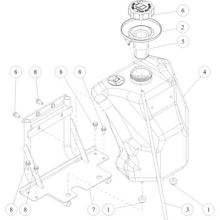 Set serbatoio carburante O0312-71000 ORIGINALE OREC | Newgardenstore.eu