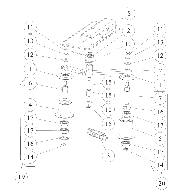 TENDEUR DE POULIE. LAMES (A) O0227-40300 ORIGINAL OREC