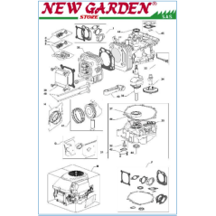 Cutaway exploded view engine series three lawn tractor Castelgarden TRE 702