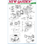 Exploded view engine cutaway series three lawn tractor Castelgarden TRE 702