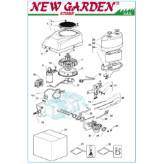 Exploded view engine cutaway series three lawn tractor Castelgarden TRE 702 | Newgardenstore.eu