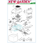 Exploded view engine cutaway series three lawn tractor Castelgarden TRE 702