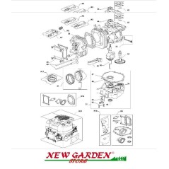Exploded view engine cutaway series three lawn tractor TRE 801 GGP CASTELGARDEN | Newgardenstore.eu