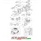 Exploded view engine cutaway series three lawn tractor TRE 801 GGP CASTELGARDEN