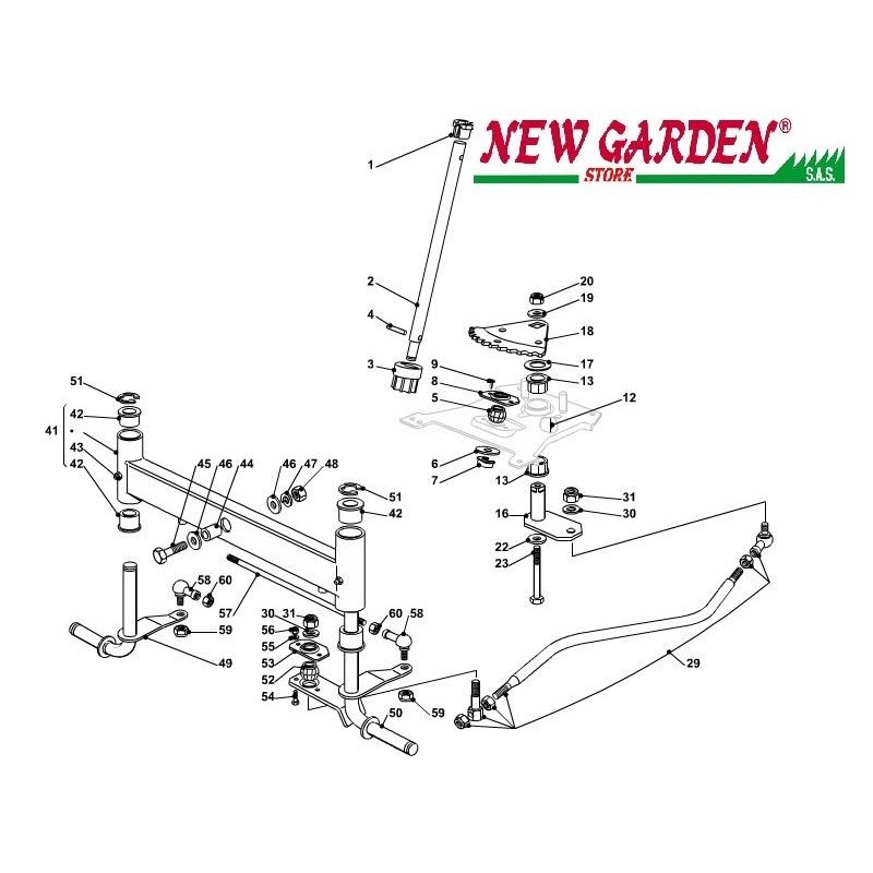 Expansor de dirección 102cm PT140 tractor de césped CASTELGARDEN 2002-13 recambios