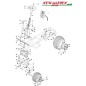 Exploded view steering 66cm XE966HDB B&S950mower tractor CASTELGARDEN spare parts