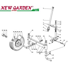 Explosionszeichnung Lenkung 72cm F125H Rasentraktor Mäher CASTELGARDEN 2002-2013 Ersatzteile | Newgardenstore.eu