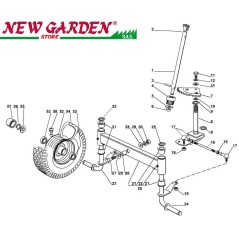 Exploded view steering 72cm XF140 lawn tractor CASTELGARDEN 2002-2013 spare parts