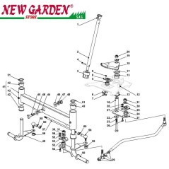 Esploso sterzo 84cm J135H trattorino rasaerba CASTELGARDEN 2002-13 ricambi