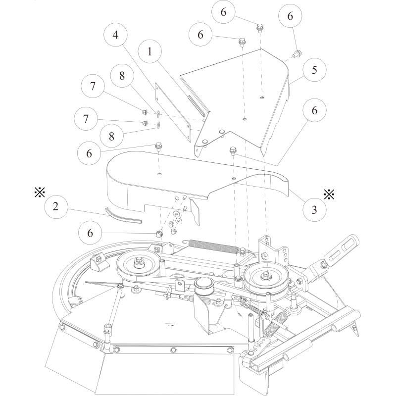 Copertura della cinghia (B) CMP (Bianco) O0356-53501 ORIGINALE OREC