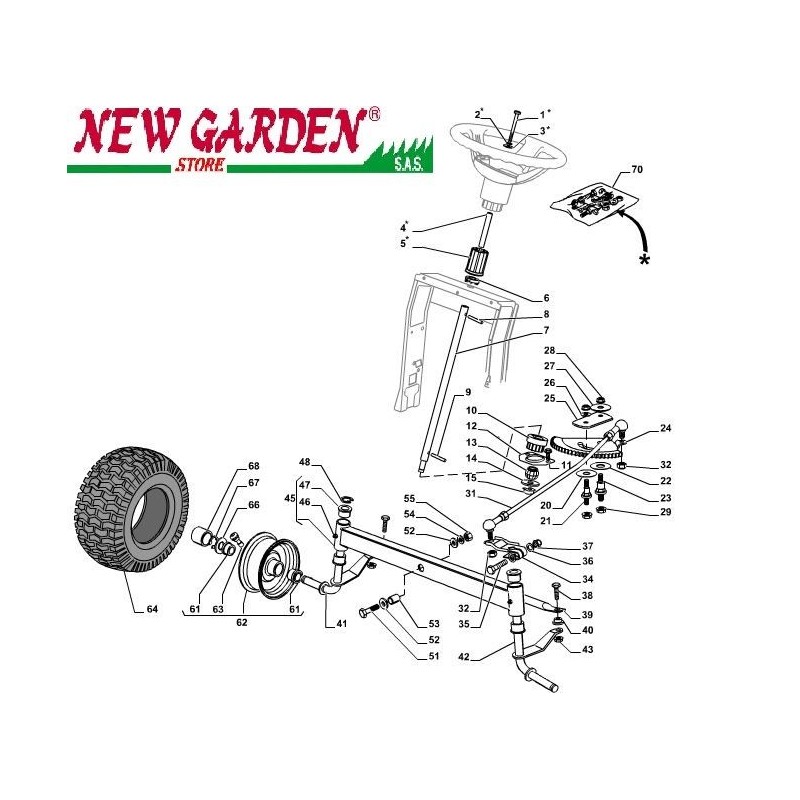 Steering expander 84cm XDC135HD lawn tractor CASTELGARDEN 2002-13 spare parts