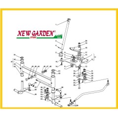 Exploded view steering tractor 92cm PG 140 CASTELGARDEN GGP STIGA MOUNTFIELD spare parts