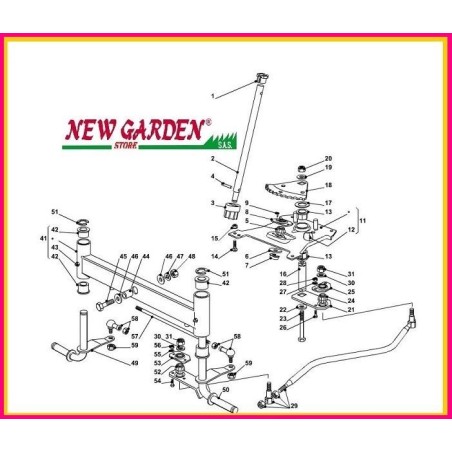 Exploded view steering tractor 92cm PLUS 13 5/92 CASTELGARDEN GGP STIGA MOUNTFIELD | Newgardenstore.eu