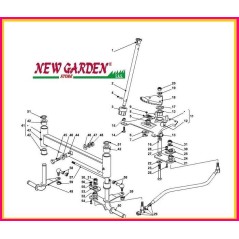 Esploso sterzo trattorino 92cm PLUS 15 5/92 H CASTELGARDEN GGP STIGA MOUNTFIELD | Newgardenstore.eu