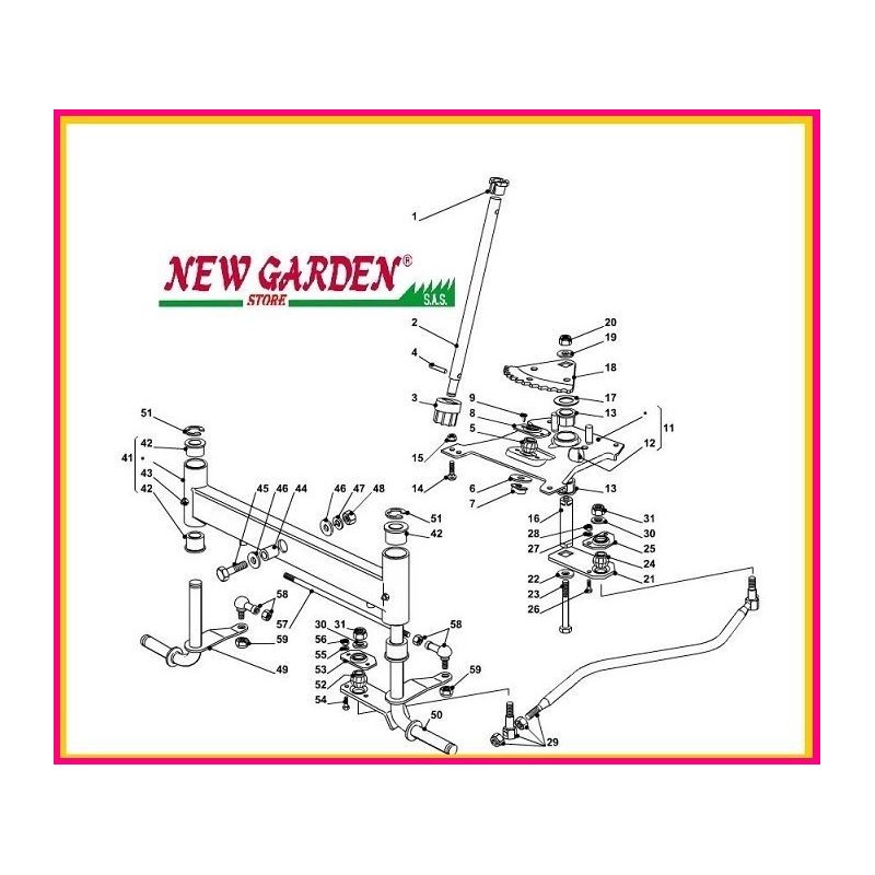 Expansor de dirección tractor cortacésped 92cm PLUS 15 5/92 H CASTELGARDEN GGP STIGA MOUNTFIELD