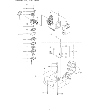 Serbatoio carburante KR285664 ORIGINALE K-JAPAN | Newgardenstore.eu