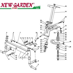 Esploso sterzo trattorino rasaerba 98cm XD160HD CASTELGARDEN 2002-2013 ricambi