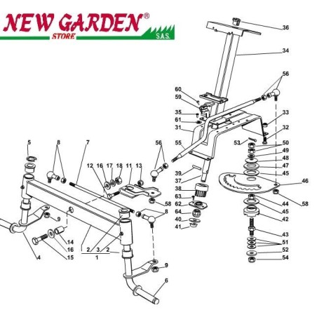 Exploded view steering wheel lawn tractor 98cm XD160HD CASTELGARDEN 2002-2013 spare parts | Newgardenstore.eu