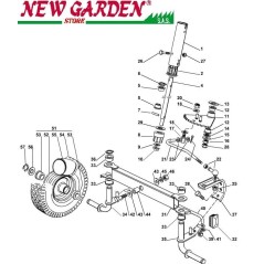 Vista detallada dirección tractor de césped EL63 XE75VD CASTELGARDEN piezas de recambio 2002-13 | Newgardenstore.eu