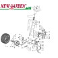 Exploded view steering tractor SD98 XD150 CASTELGARDEN spare parts 2002-13