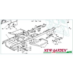 Exploded view frame 102cm XT150HD lawn tractor spare parts CASTELGARDEN 2002-13 | Newgardenstore.eu