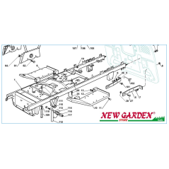 Exploded view frame 102cm XT165HD lawn tractor CASTELGARDEN spare parts 2002-13 | Newgardenstore.eu