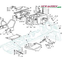 Exploded view frame 102cm XT175HD lawn tractor CASTELGARDEN spare parts 2002-13