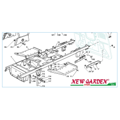 Exploded view frame 102cm XT190HDE lawn tractor CASTELGARDEN 2002-13 spare parts | Newgardenstore.eu