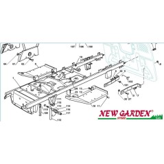 Exploded view frame 122cm XX220HDE lawn tractor spare parts CASTELGARDEN 2002-13 | Newgardenstore.eu