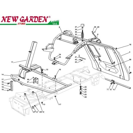 Despiece bastidor 72cm F125H tractor cortacésped CASTELGARDEN 2002 - 2013 recambios | Newgardenstore.eu