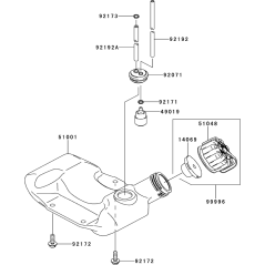 ANELLO DI TENUTA,SERBATOIO CARBURANTE KW92071-2142 ORIGINALE K-JAPAN | Newgardenstore.eu