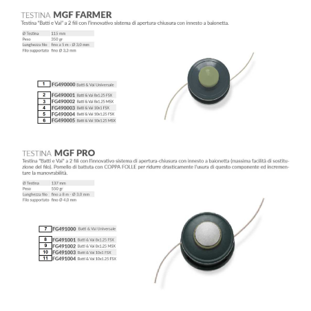 TESTINA PRO BATTI&VAI 10X1,25 FEMMINA SX FG491004 ORIGINALE MGF | Newgardenstore.eu