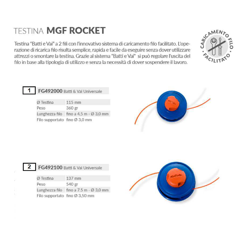 UNIVERSAL 137MM BATTI&amp-VAI ROCKET HEAD FG492100 ORIGINAL MGF