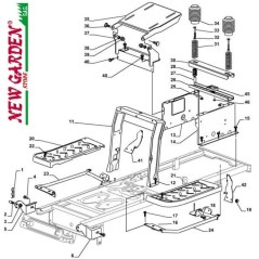 Explosionszeichnung Rahmen 84cm PDC140 Rasentraktor CASTELGARDEN 2002-13Ersatzteile | Newgardenstore.eu