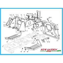 Exploded view tractor frame 92cm PG 140 CASTELGARDEN GGP STIGA MOUNTFIELD spare parts