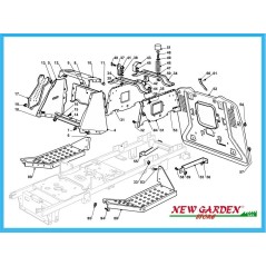 Exposed tractor chassis 92cm PG 140 HD CASTELGARDEN GGP STIGA MOUNTFIELD