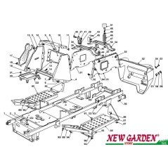 Despiece bastidor tractor de césped 98cm XD140 CASTELGARDEN STIGA recambios 2002-13 | Newgardenstore.eu