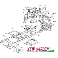 Exploded view lawn tractor frame 98cm XL140 CASTELGARDEN STIGA spare parts 2002-13