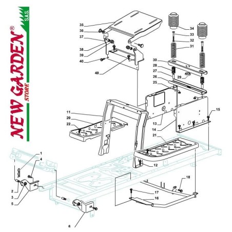 Exploded view lawn tractor SD108 L185BH side discharge CASTELGARDEN 2002-13 | Newgardenstore.eu