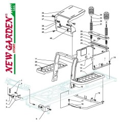 Despiece bastidor tractor de césped SD98 L135BM descarga lateral CASTELGARDEN 2002-13 | Newgardenstore.eu