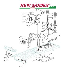 Explosionszeichnung Traktorrahmen SD98 XD130 CASTELGARDEN 2002-13 Ersatzteile | Newgardenstore.eu