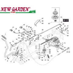 Exploded view 66cm transmission XE966HDB B&S950 F966H lawn tractor mower CASTELGARDEN | Newgardenstore.eu