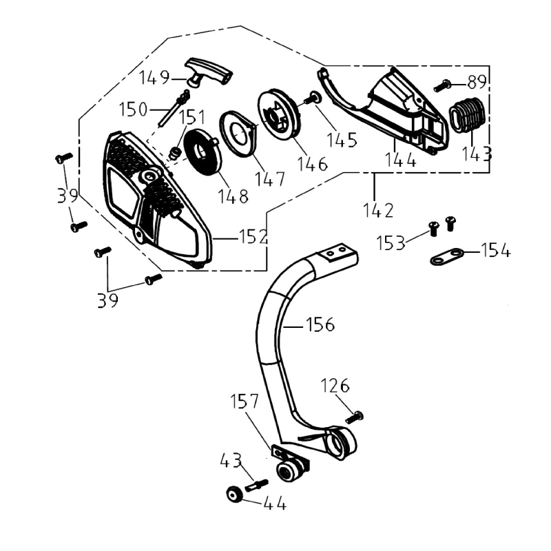 Original MGF starter handle AGR2641440