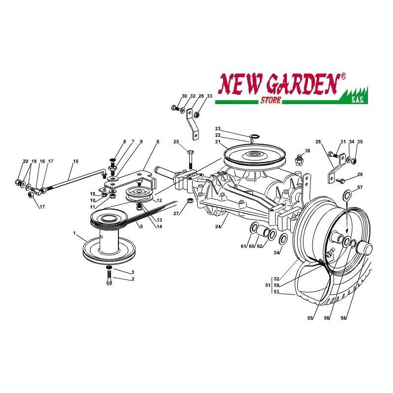 Exploded view transmission 72cm XF130C lawn tractor CASTELGARDEN 2002-13