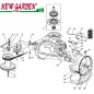 Exploded view transmission 72 cm XF140HDM lawn tractor CASTELGARDEN spare parts
