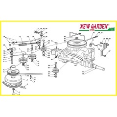 Exploded view transmission tractor 92cm CT 13 5/92 CASTELGARDEN GGP STIGA spare parts | Newgardenstore.eu