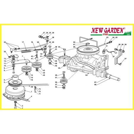 Explosionszeichnung Traktor Getriebe 92cm PG 140 CASTELGARDEN GGP STIGA | Newgardenstore.eu