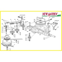 Exploded view transmission lawn tractor 92cm TP 13 5/92 CASTELGARDEN GGP STIGA spare parts