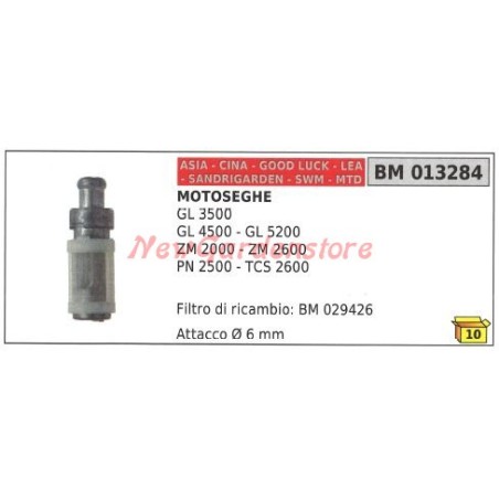 Filtro de aceite ASIA para motosierra GL 3500 GL 4500 GL 5200 ZM 2000 ZM 2600 013284 | Newgardenstore.eu